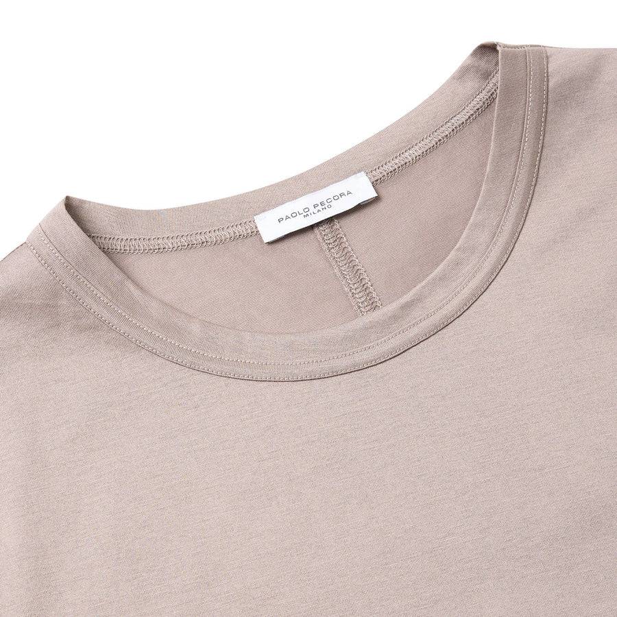 Paolo Pecora T-Shirt in Jersey Lucido - Tortora Negozi Online