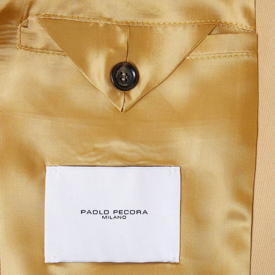 Paolo Pecora Giacca in Tela di Cotone Lino - Curry Consegna Veloce