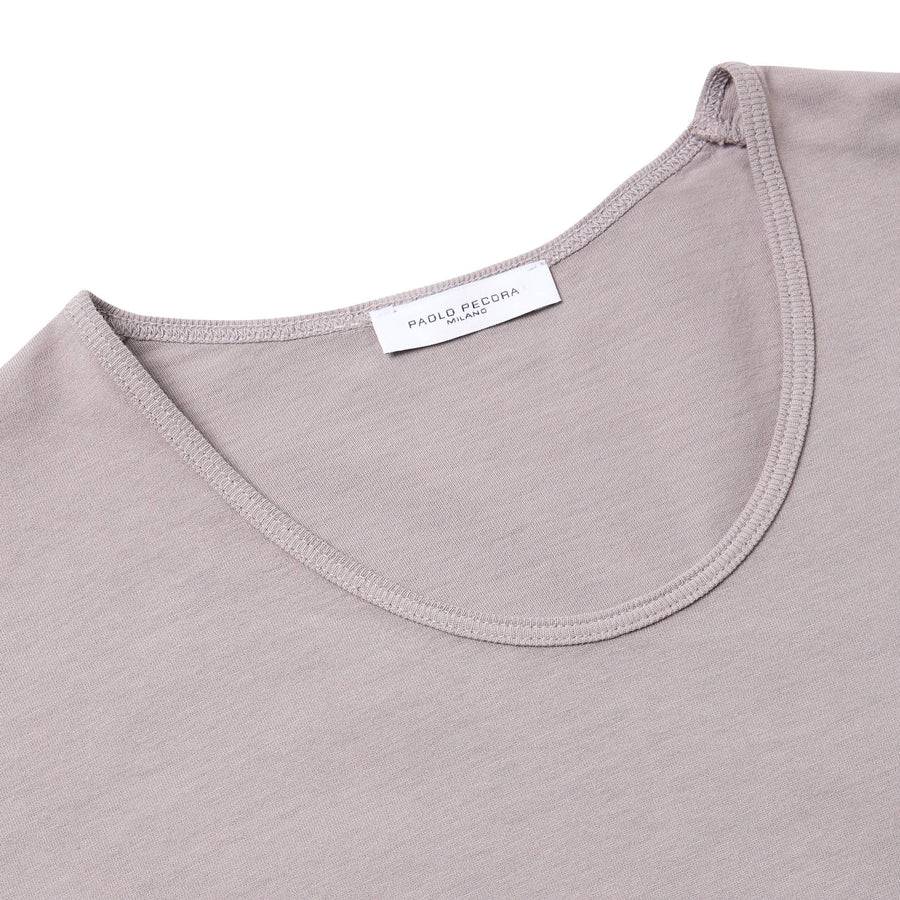 Paolo Pecora T-Shirt in Jersey Puro Cotone - Tortora Promozione Limitata
