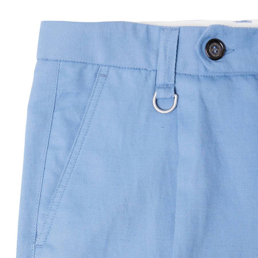 Paolo Pecora Chino in Tela di Cotone Lino - Azzurro Sconto