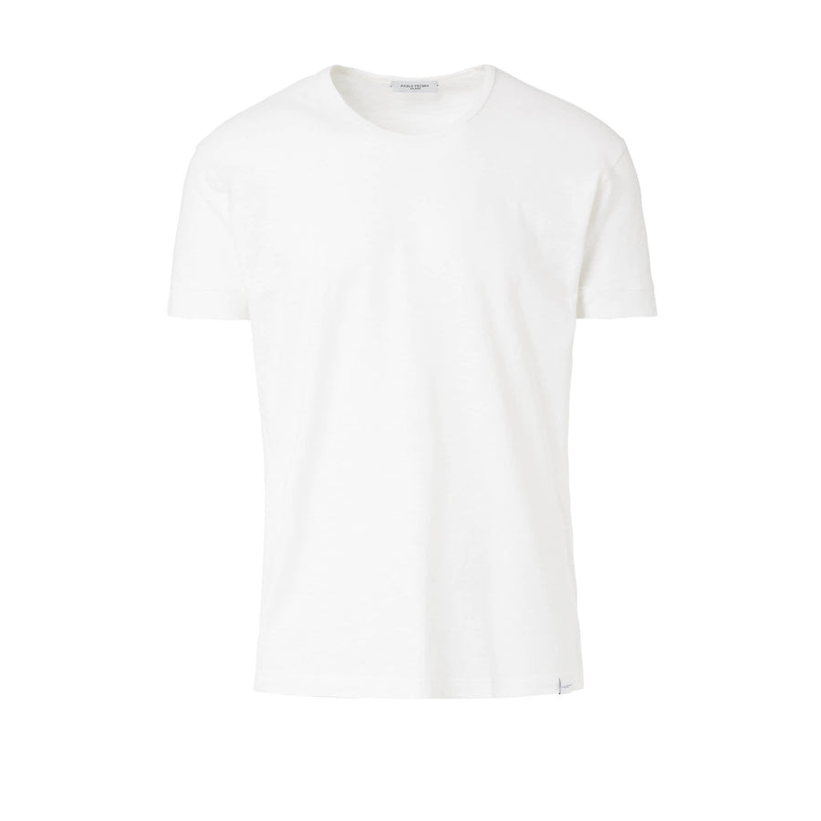 Paolo Pecora T-shirt Jersey Cotone Lino - Bianca Economico
