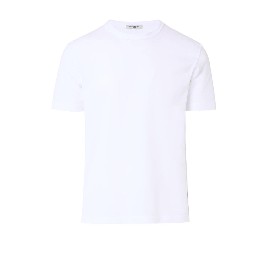 Paolo Pecora T-Shirt in Piquet Extrafine - Bianca In Vendita