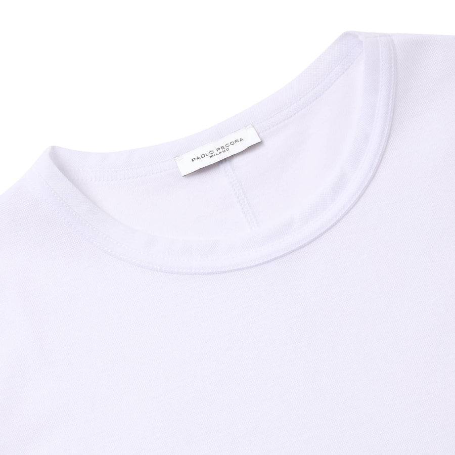 Paolo Pecora T-Shirt in Piquet Extrafine - Bianca In Vendita