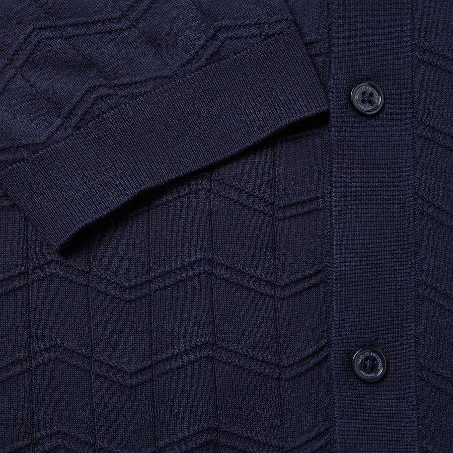 Paolo Pecora Polo Manica Corta in Seta Cotone Extrafine - Blu Navy Saldi