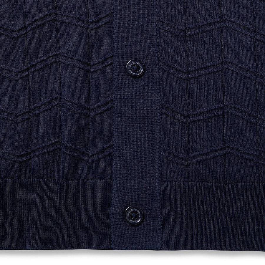 Paolo Pecora Polo Manica Corta in Seta Cotone Extrafine - Blu Navy Saldi