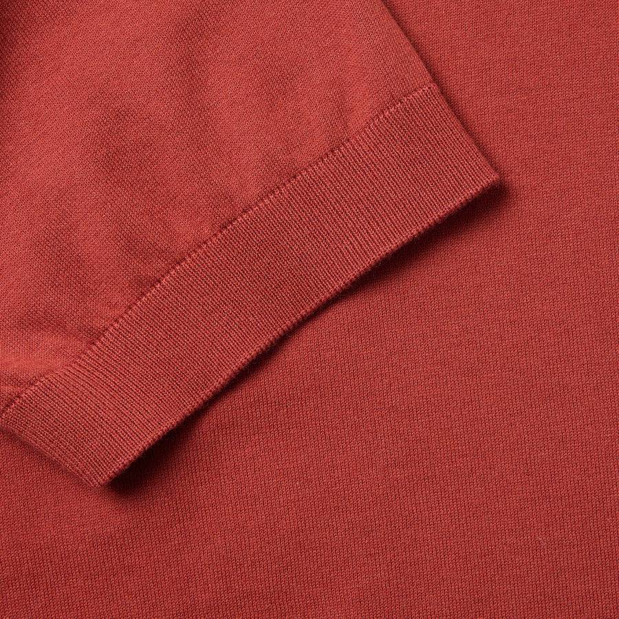 Paolo Pecora Polo Manica Corta in Puro Cotone Extrafine - Rosso Granata Vendita Calda