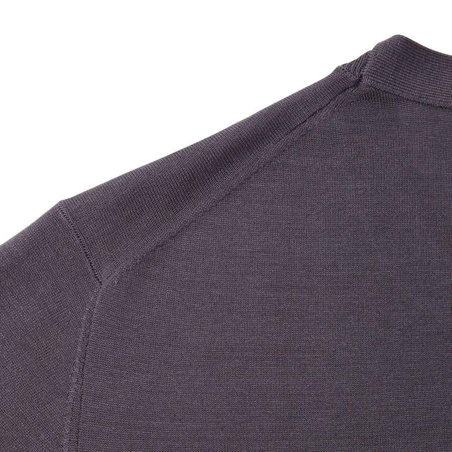 Paolo Pecora Maglia Manica Lunga in Seta Cotone Extrafine - Grigio Antracite Vendite Flash
