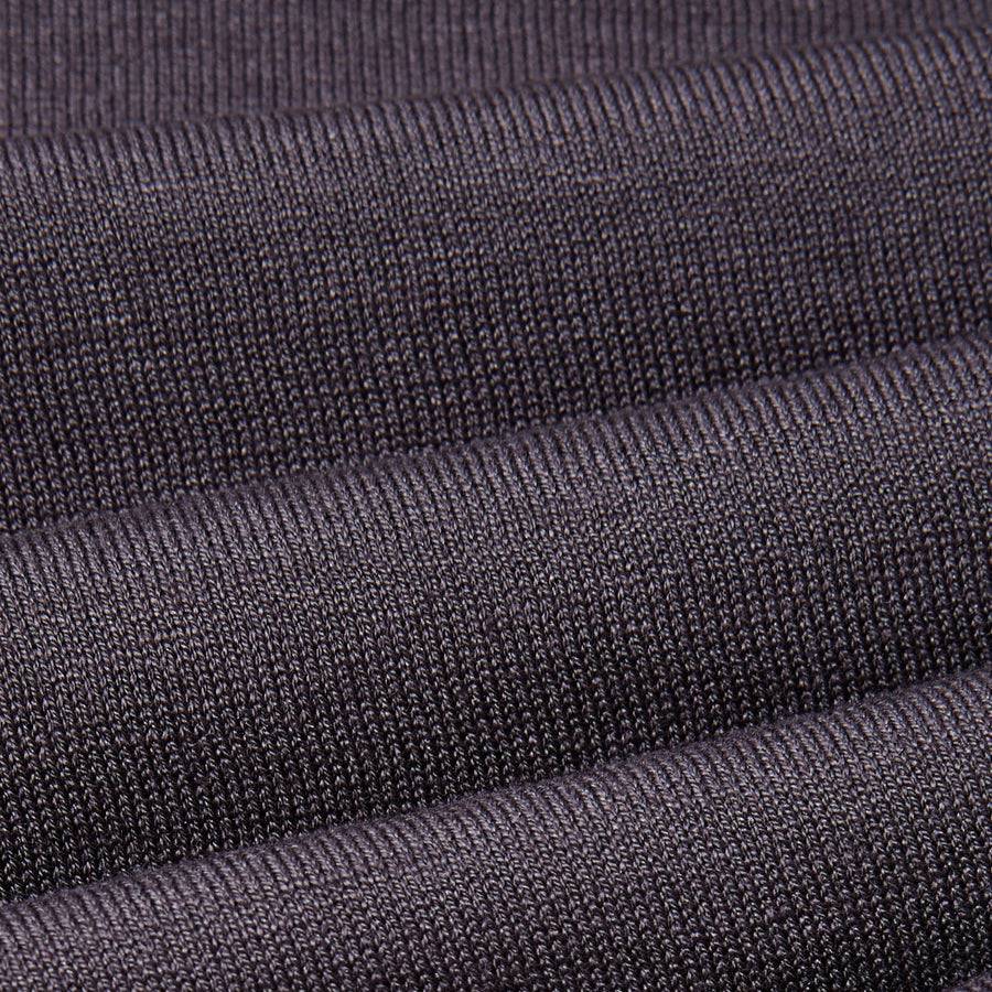 Paolo Pecora Maglia Manica Lunga in Seta Cotone Extrafine - Grigio Antracite Vendite Flash