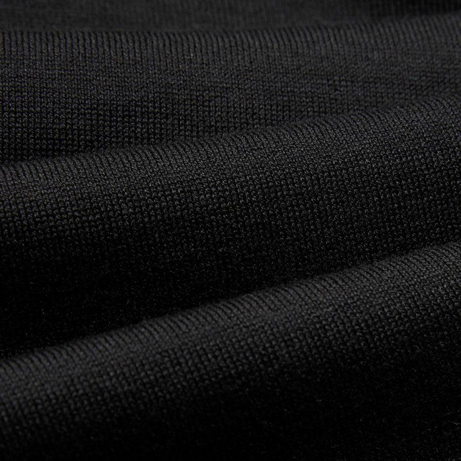 Paolo Pecora Polo in Maglia Nera di Seta Cotone Extrafine Negozio