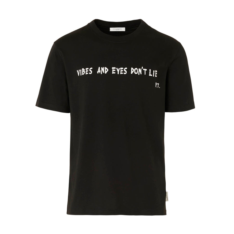 Paolo Pecora T-shirt in Jersey Nero "Vibes" by Pietro Terzini Nuova
