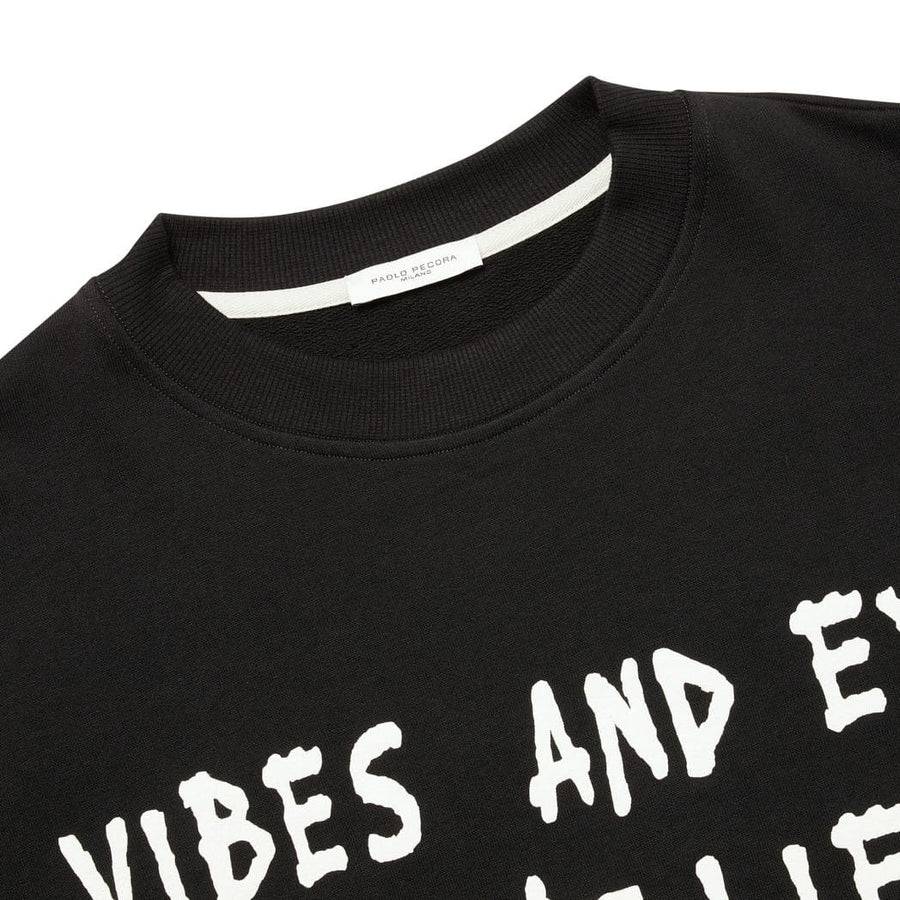 Paolo Pecora Felpa Nera di Cotone "Vibes" by Pietro Terzini Moda