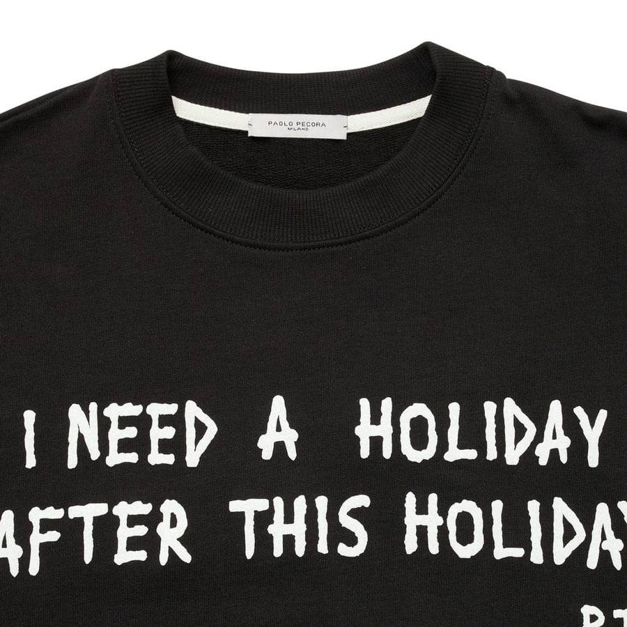 Paolo Pecora Felpa Nera "Holiday" by Pietro Terzini Italy
