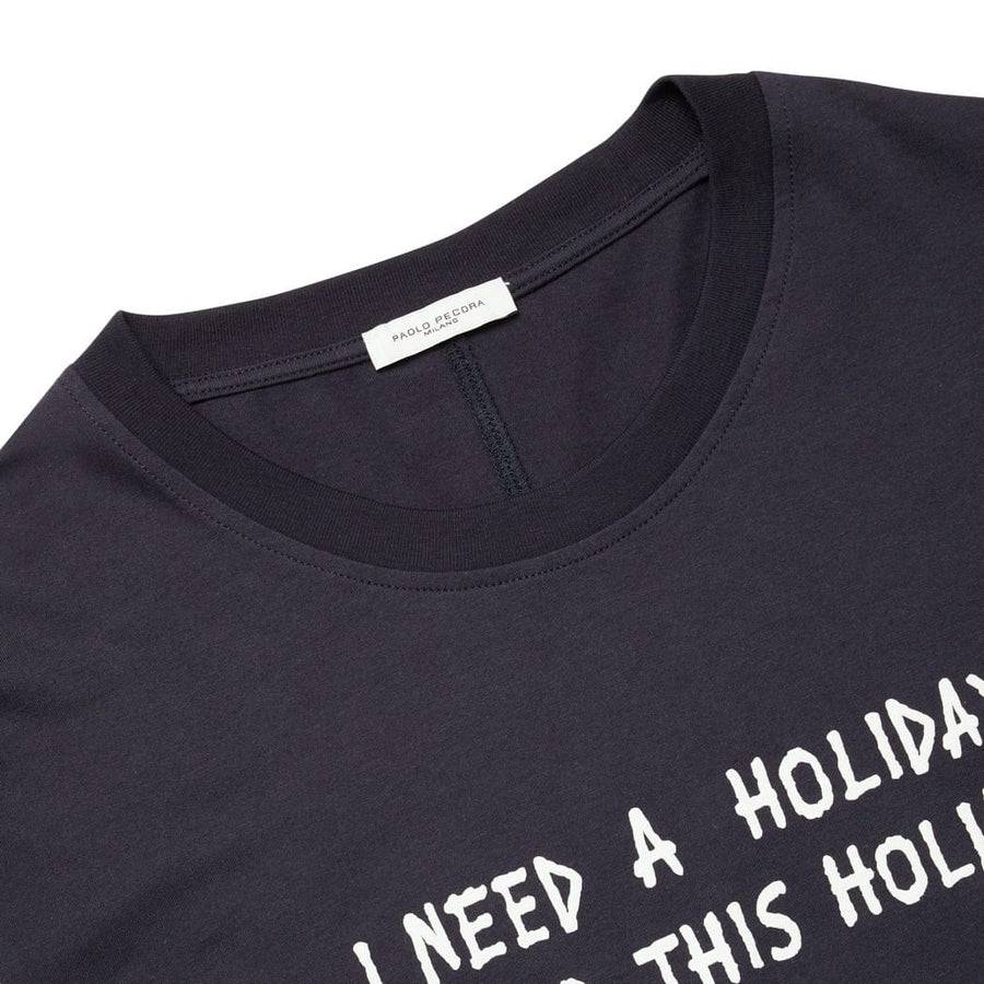 Paolo Pecora T-shirt Blu Navy "Holiday" by Pietro Terzini Italia