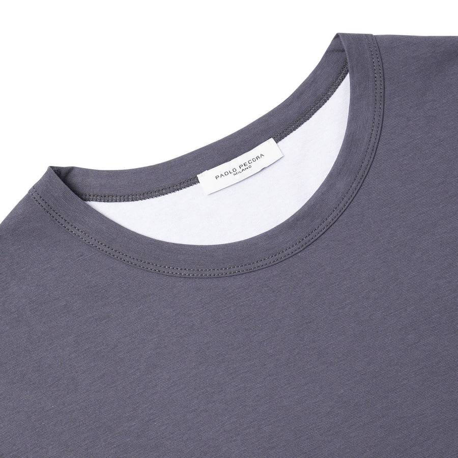Paolo Pecora T-Shirt in Jersey Extrafine - Grigio Antracite Nuovo