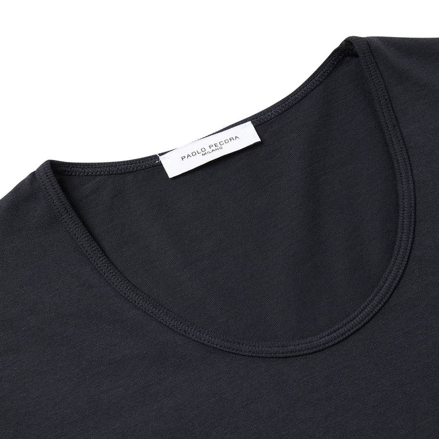 Paolo Pecora T-Shirt in Jersey Cotone - Nero Qualità