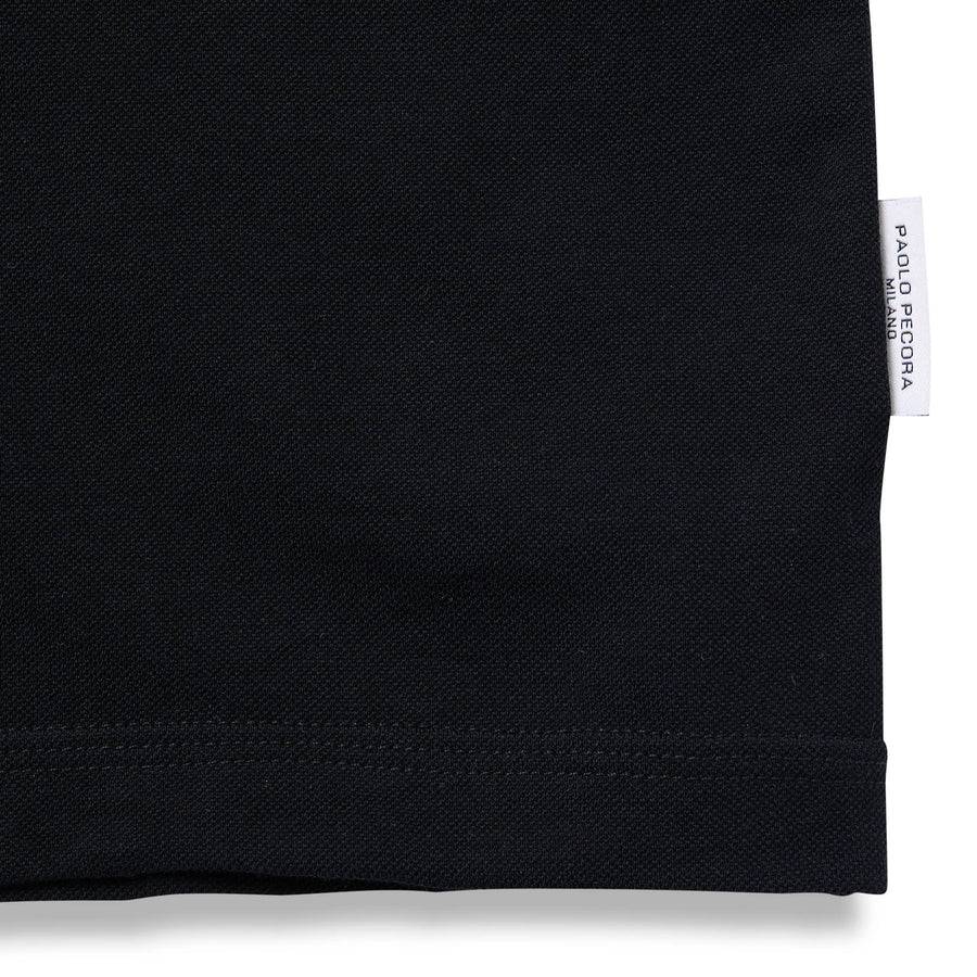 Paolo Pecora T-Shirt in Piquet Extrafine - Nera Vendita