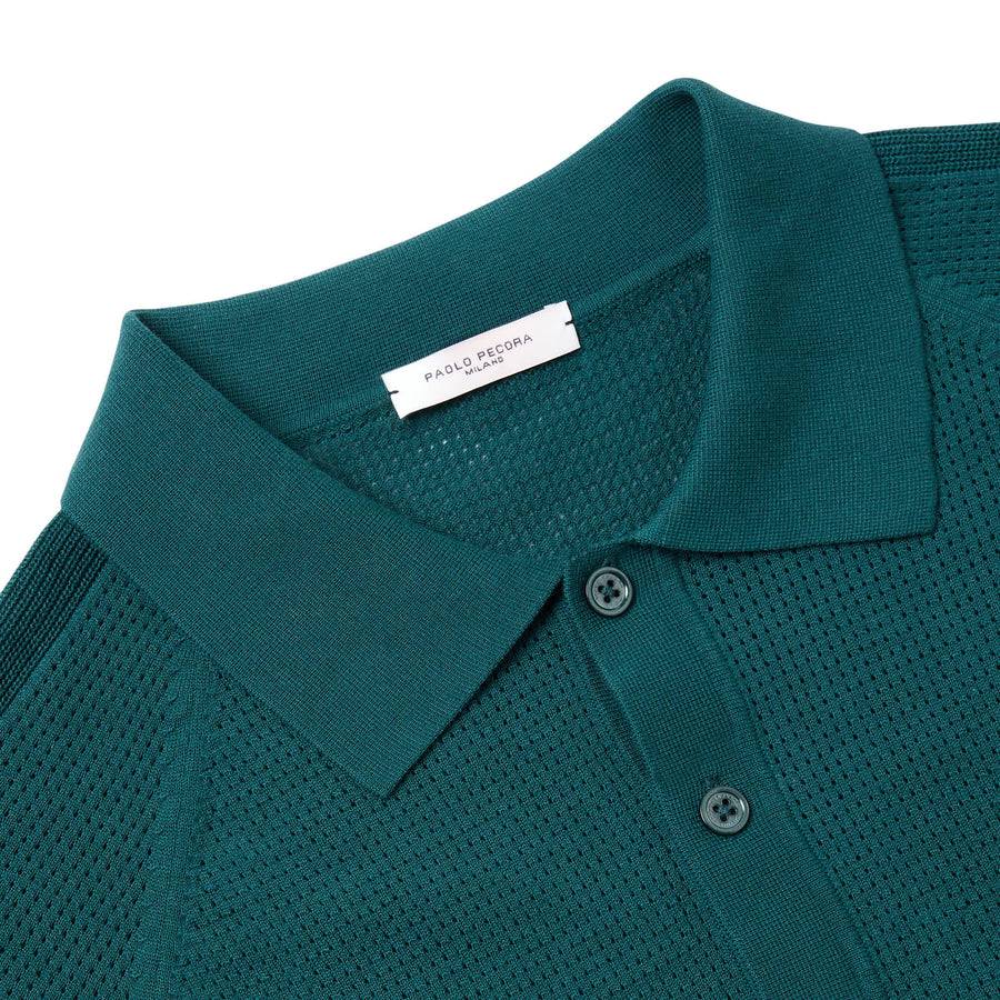 Paolo Pecora Maglia in Cotone Crepe Extrafine - Verde Malachite Spedizione Gratuita