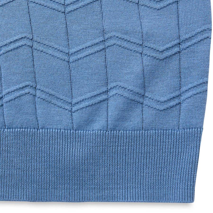 Paolo Pecora Maglia Chevron Seta Cotone- Azzurro Liquidazione