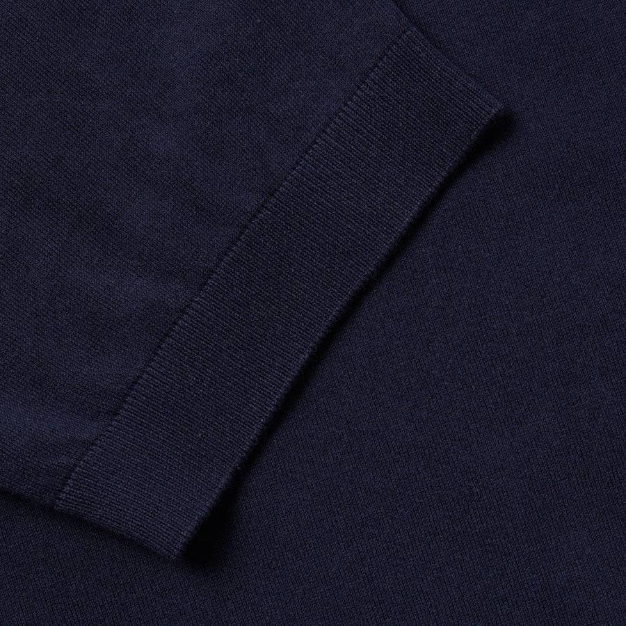 Paolo Pecora Maglia Girocollo in Puro Cotone Extrafine - Blu Navy Qualità Garantita