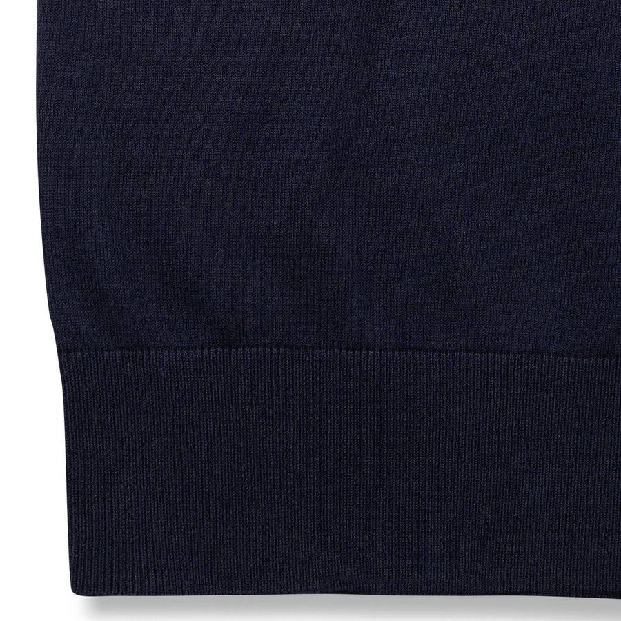 Paolo Pecora Maglia Girocollo in Puro Cotone Extrafine - Blu Navy Qualità Garantita