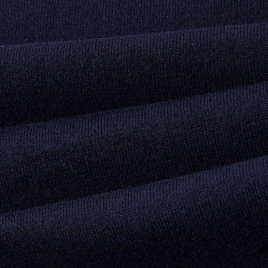 Paolo Pecora Maglia Girocollo in Puro Cotone Extrafine - Blu Navy Qualità Garantita