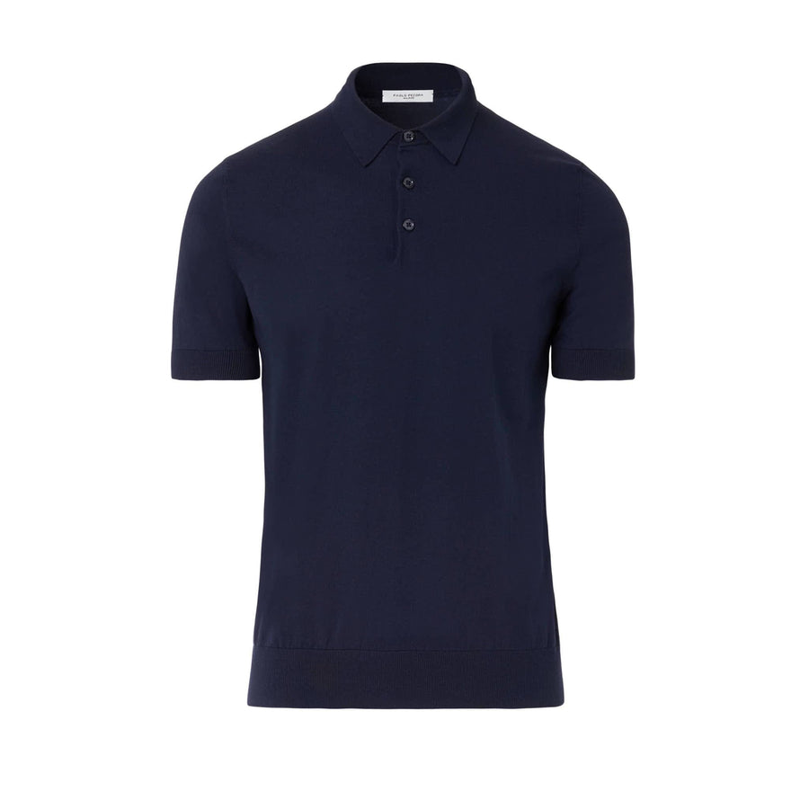 Paolo Pecora Polo Manica Corta in Cotone Extrafine - Blu Navy Acquista Ora