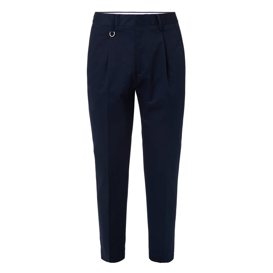 Paolo Pecora Chino Sartoriale in Gabardina di Cotone - Blu Navy Sconti VIP