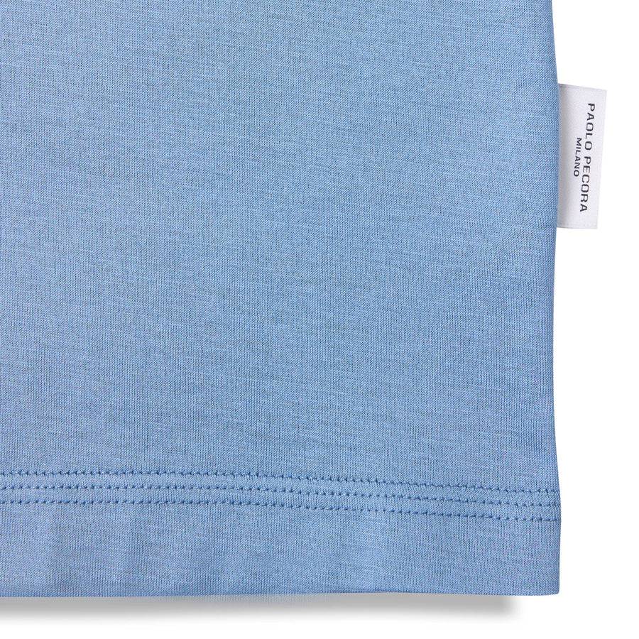 Paolo Pecora T-Shirt in Jersey Lucido - Azzurro Polvere Promozione Limitata