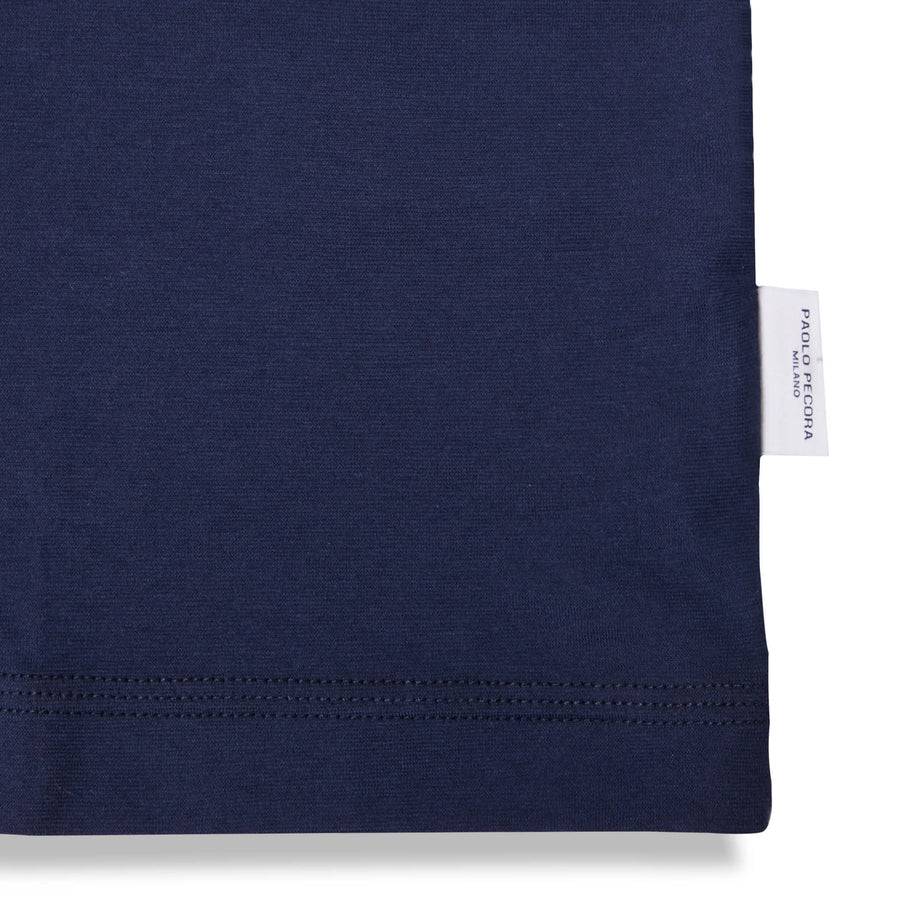 Paolo Pecora T-Shirt in Jersey e Contrasti - Blu Navy Fino Al -60%