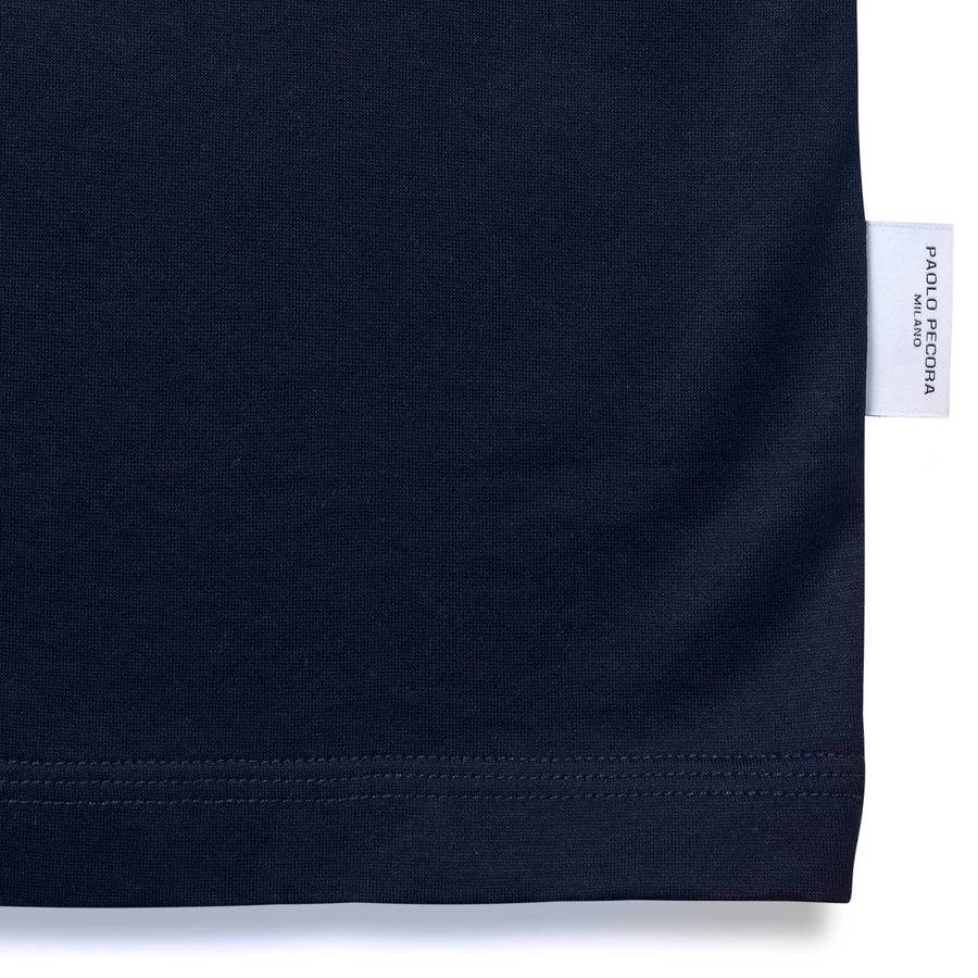Paolo Pecora T-Shirt in Jersey Lucido - Blu Navy Shopping Online