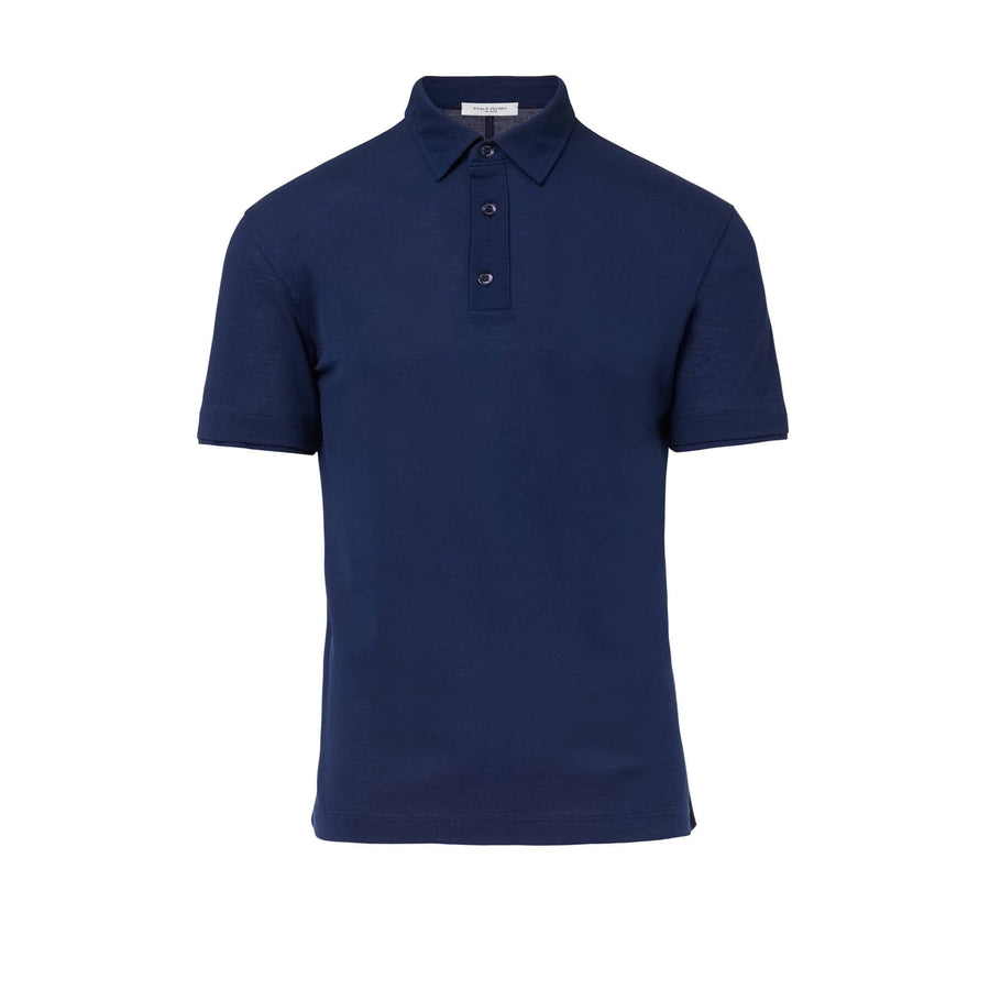 Paolo Pecora Polo in Cotone Piquet - Blu Navy Affare Del Giorno