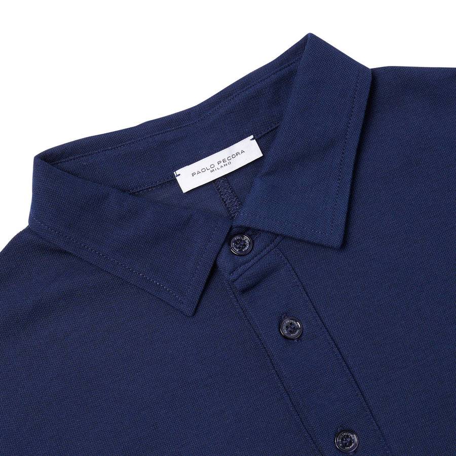 Paolo Pecora Polo in Cotone Piquet - Blu Navy Affare Del Giorno