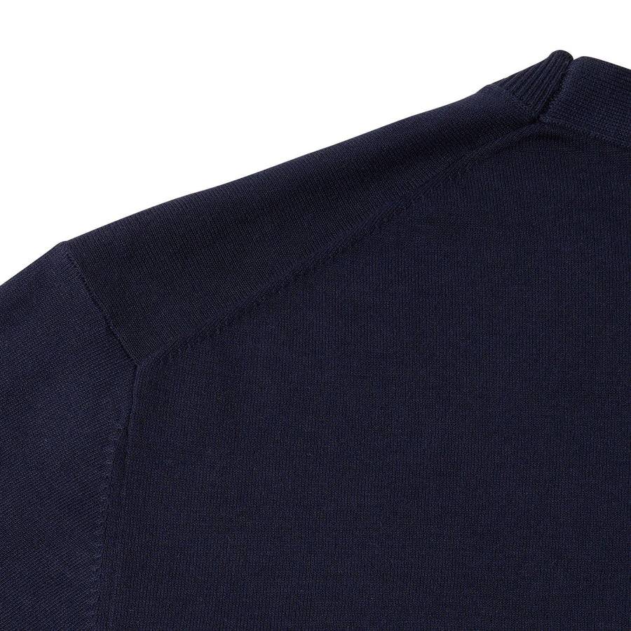 Paolo Pecora Maglia Manica Lunga in Puro Cotone Extrafine - Blu Sottocosto