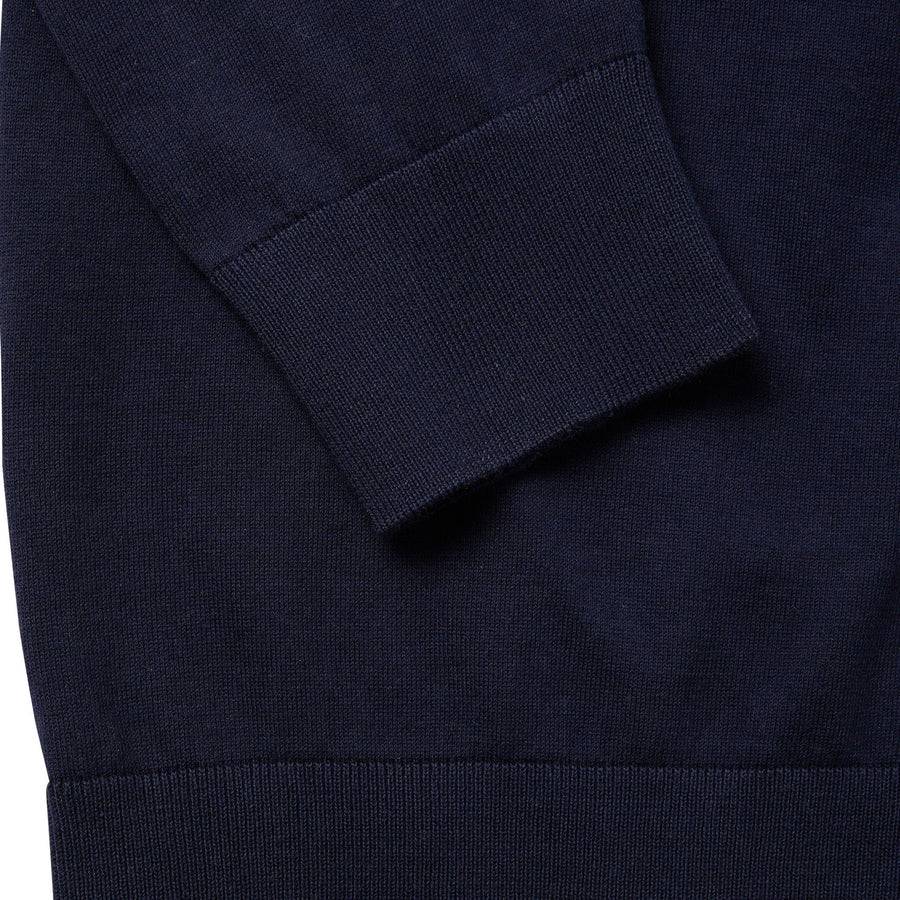 Paolo Pecora Maglia Manica Lunga in Puro Cotone Extrafine - Blu Sottocosto