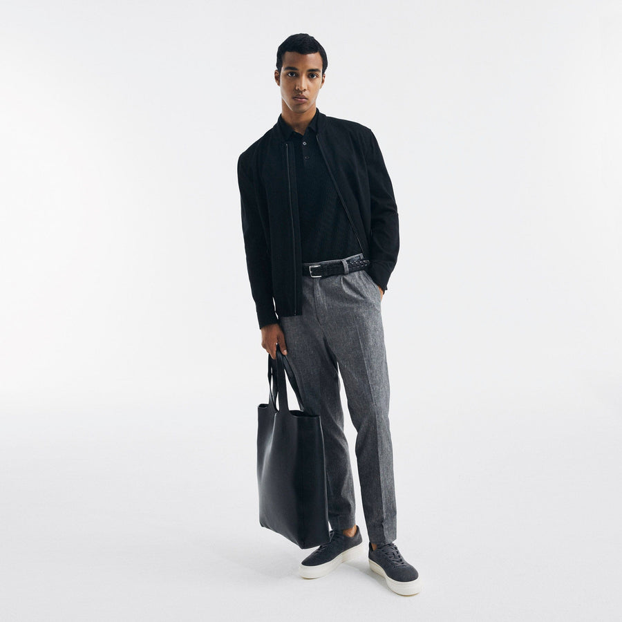 Paolo Pecora Polo Manica Corta in Puro Cotone Extrafine - Nero Convenienza