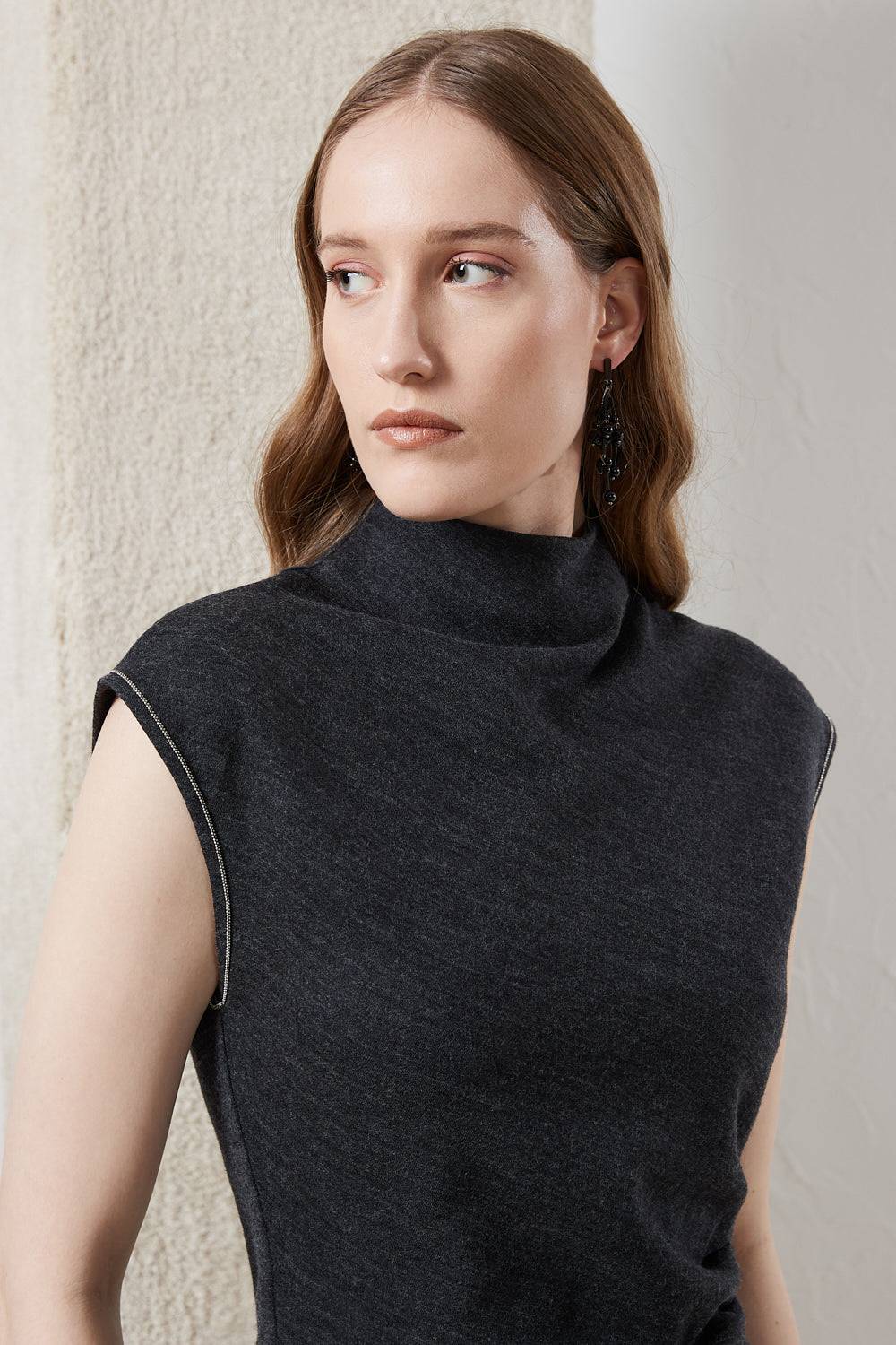 Peserico Abito in jersey fluido di lana cotone Online Outlet