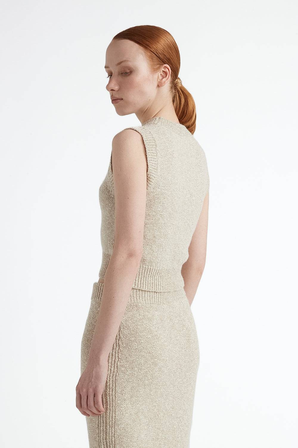Peserico Top tricot in cotone e lana dalpaca con lurex Offerte giornaliere