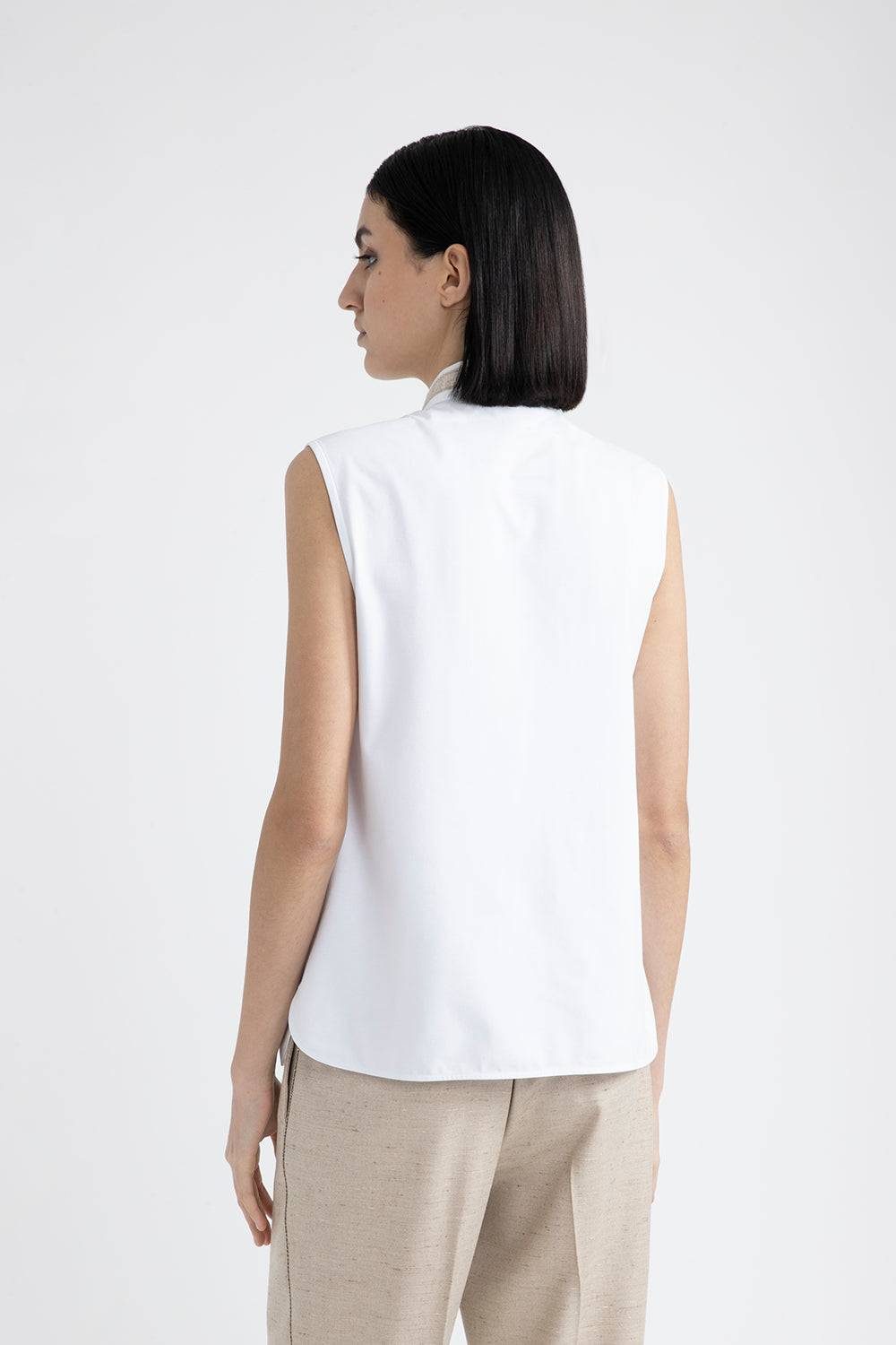 Peserico Top in popeline e jersey di cotone stretch con Punto Luce Prezzo basso