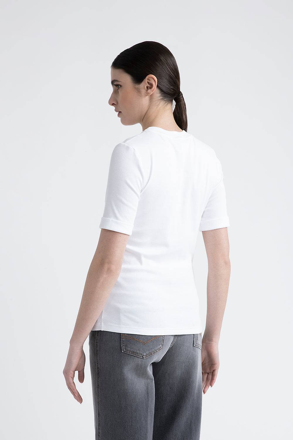 Peserico T-shirt in jersey con Punto Luce Fino al 50% di sconto