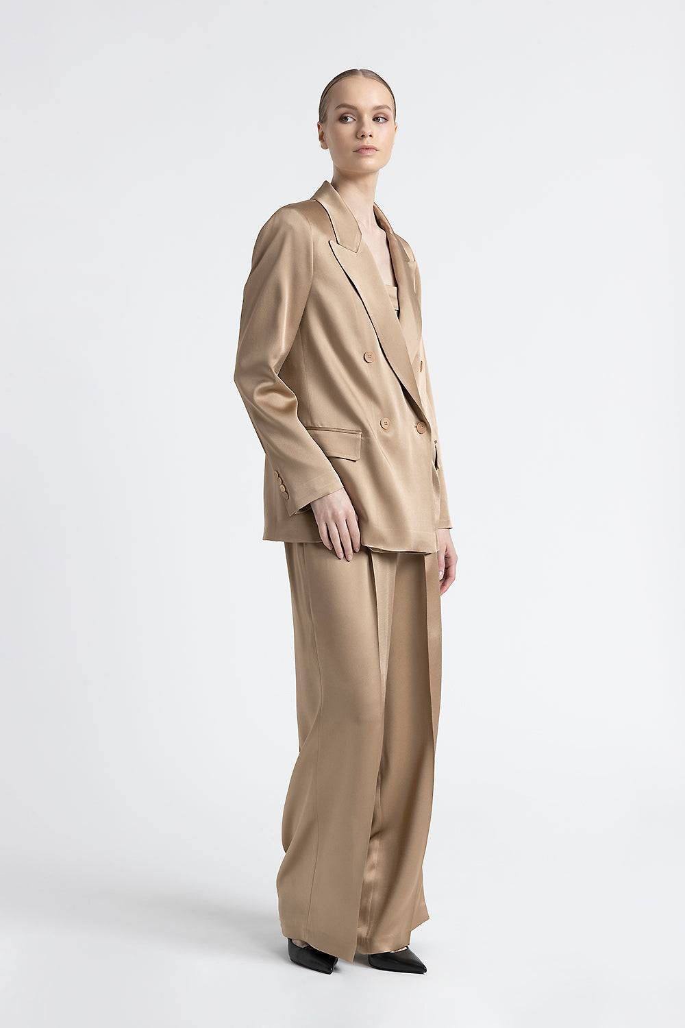 Peserico Blazer doppiopetto in cady enver satin Fino al 65% di sconto