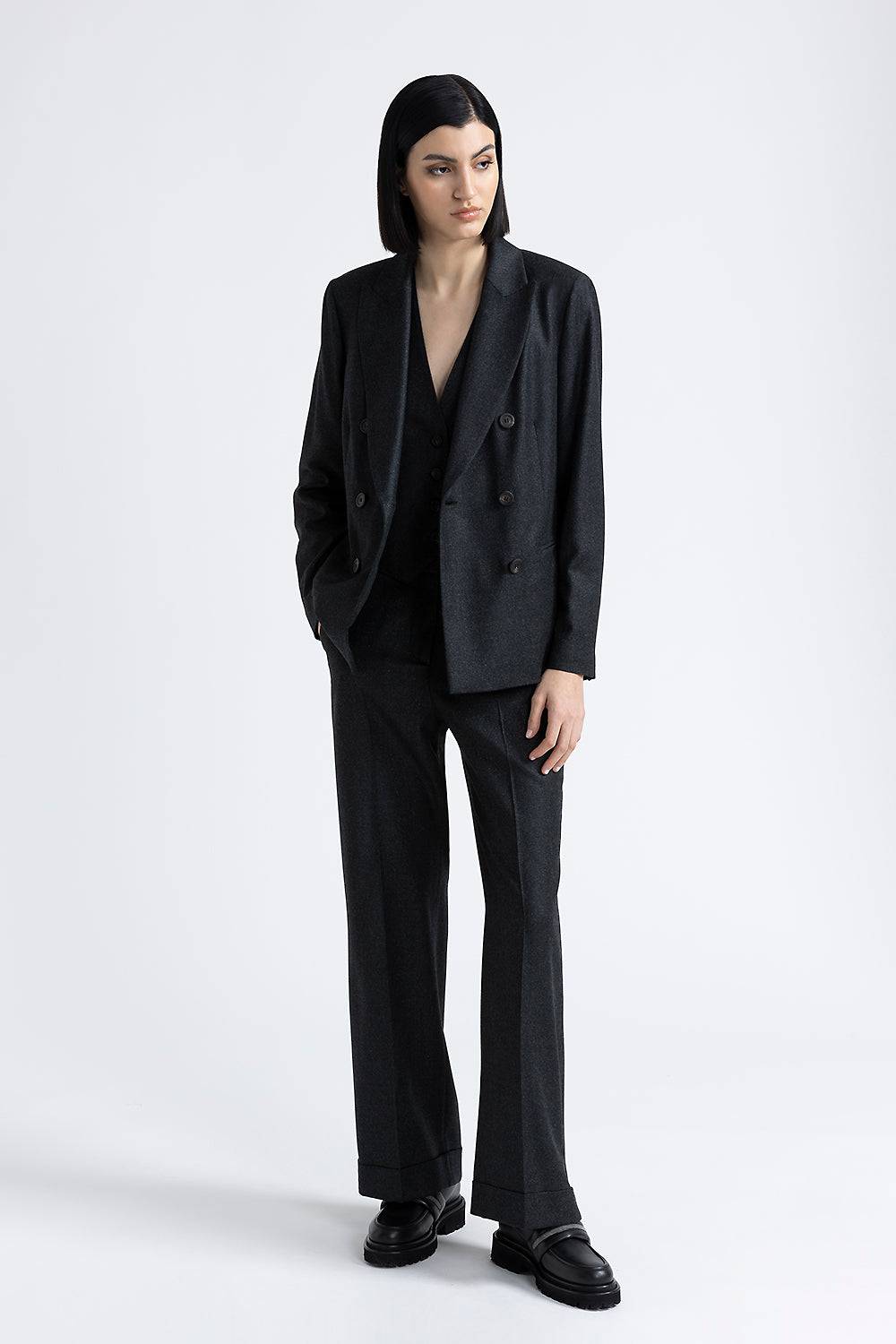 Peserico Blazer doppiopetto in flanella di lana lurex Only for today