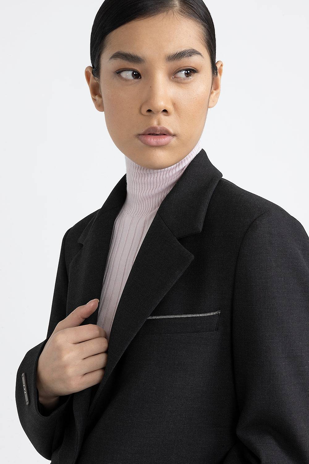 Peserico Blazer crop in tela tecnica double Sostegno trimestrale