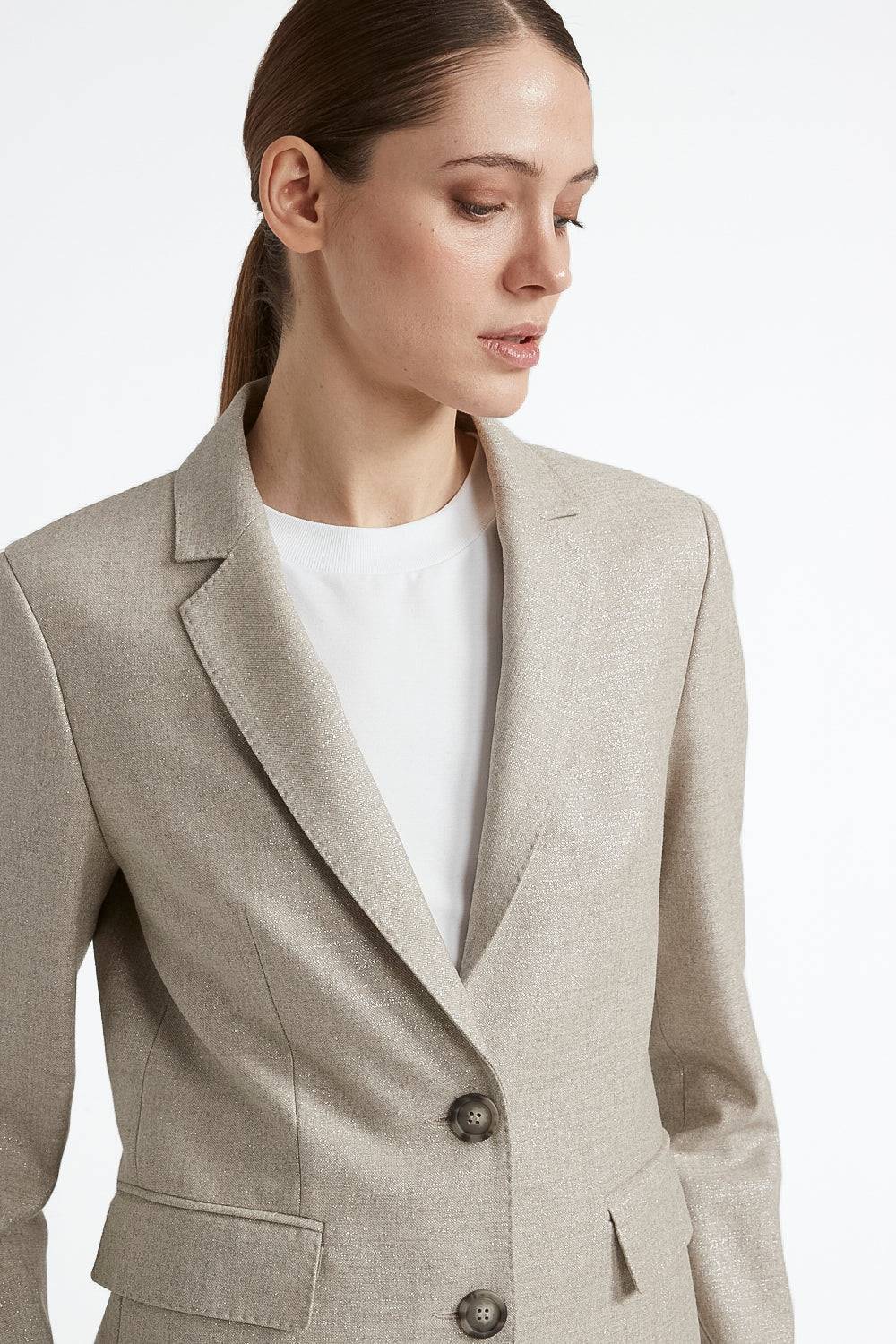 Peserico Blazer monopetto in lana stretch con lurex Fino al 55% di sconto
