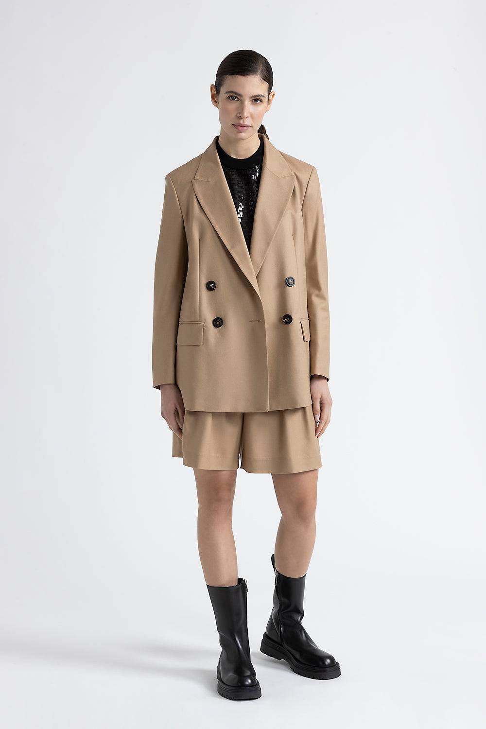 Peserico Blazer doppiopetto over in lana Enormi sconti