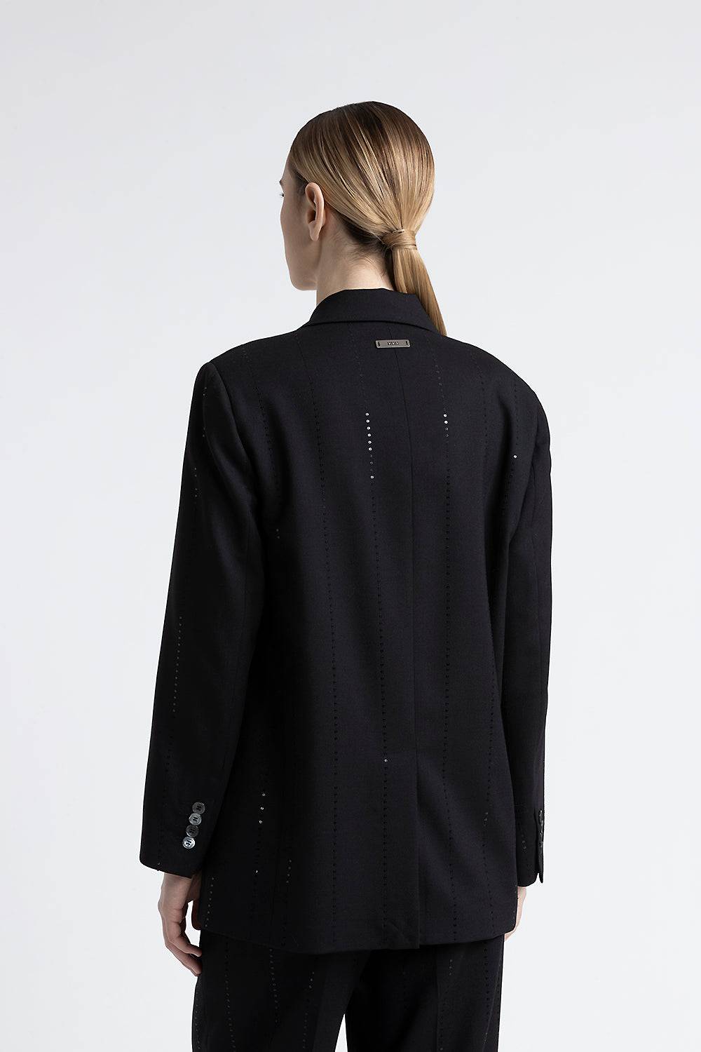 Peserico Blazer doppiopetto in lana tecnica con micropaillettes Trasporto libero internazionale