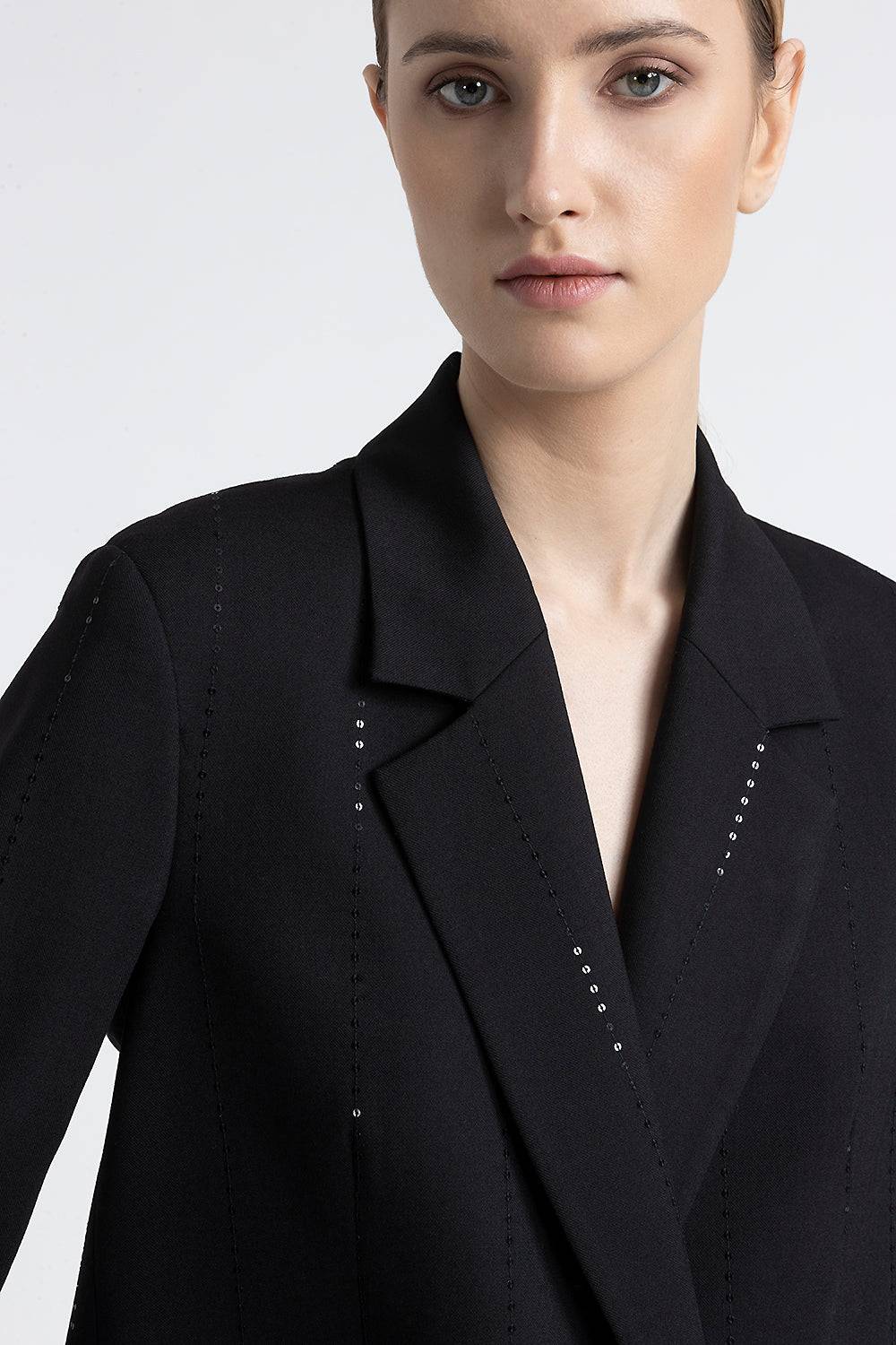 Peserico Blazer doppiopetto in lana tecnica con micropaillettes Trasporto libero internazionale