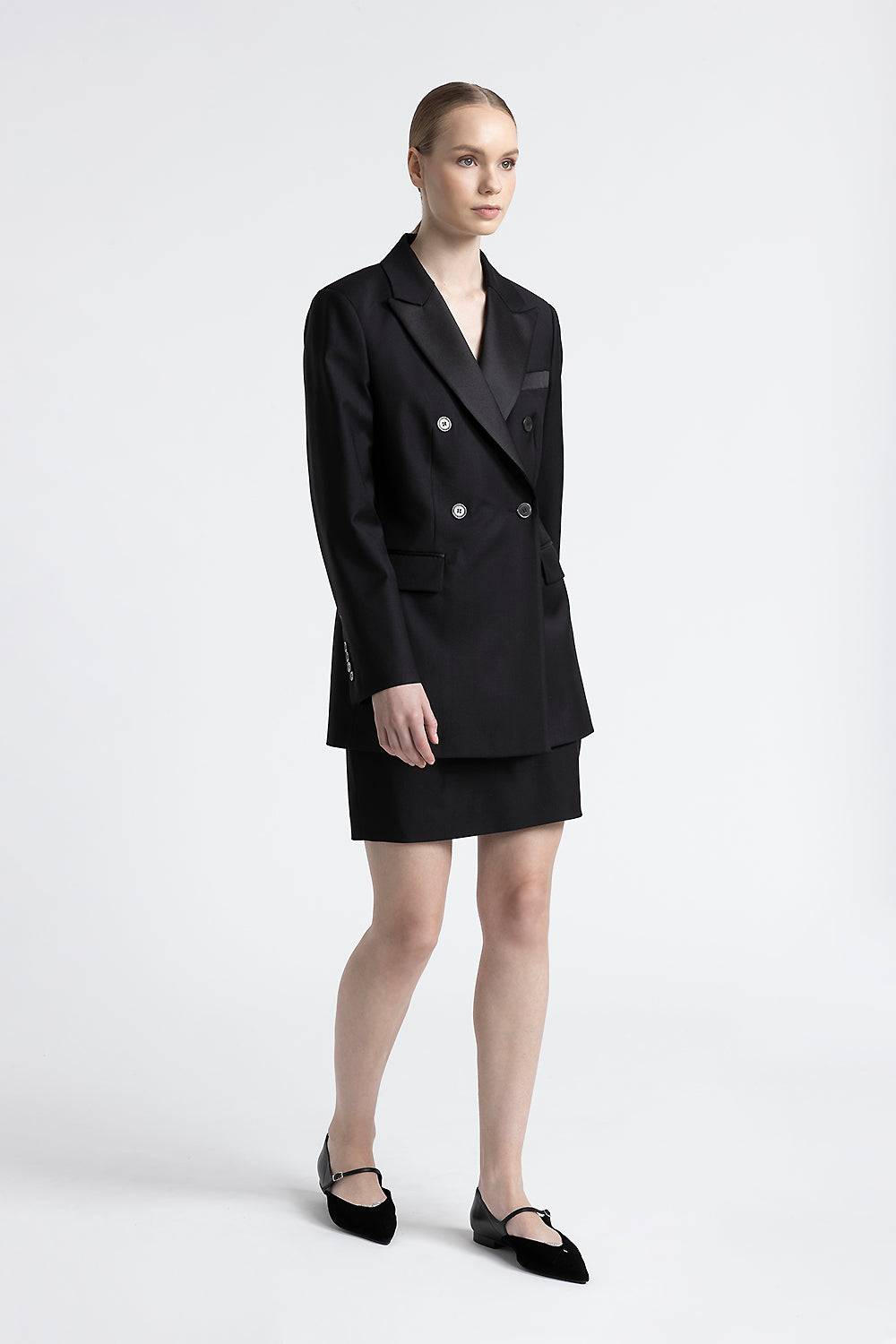 Peserico Blazer doppiopetto in twill di pura lana Officina