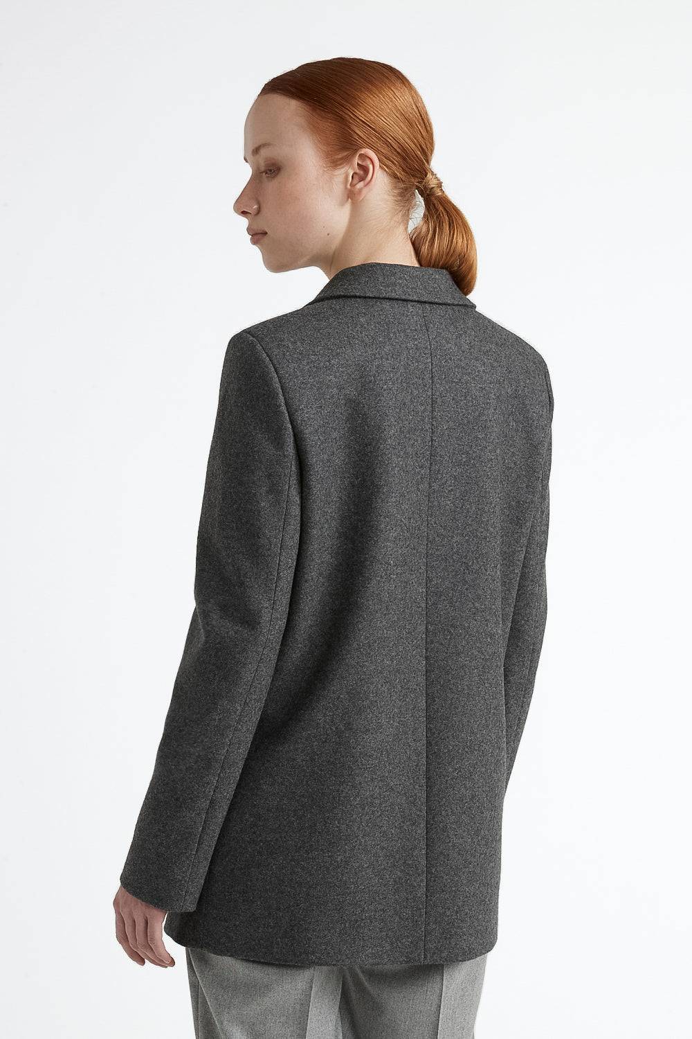 Peserico Blazer monopetto in jersey garzato misto lana In vendita