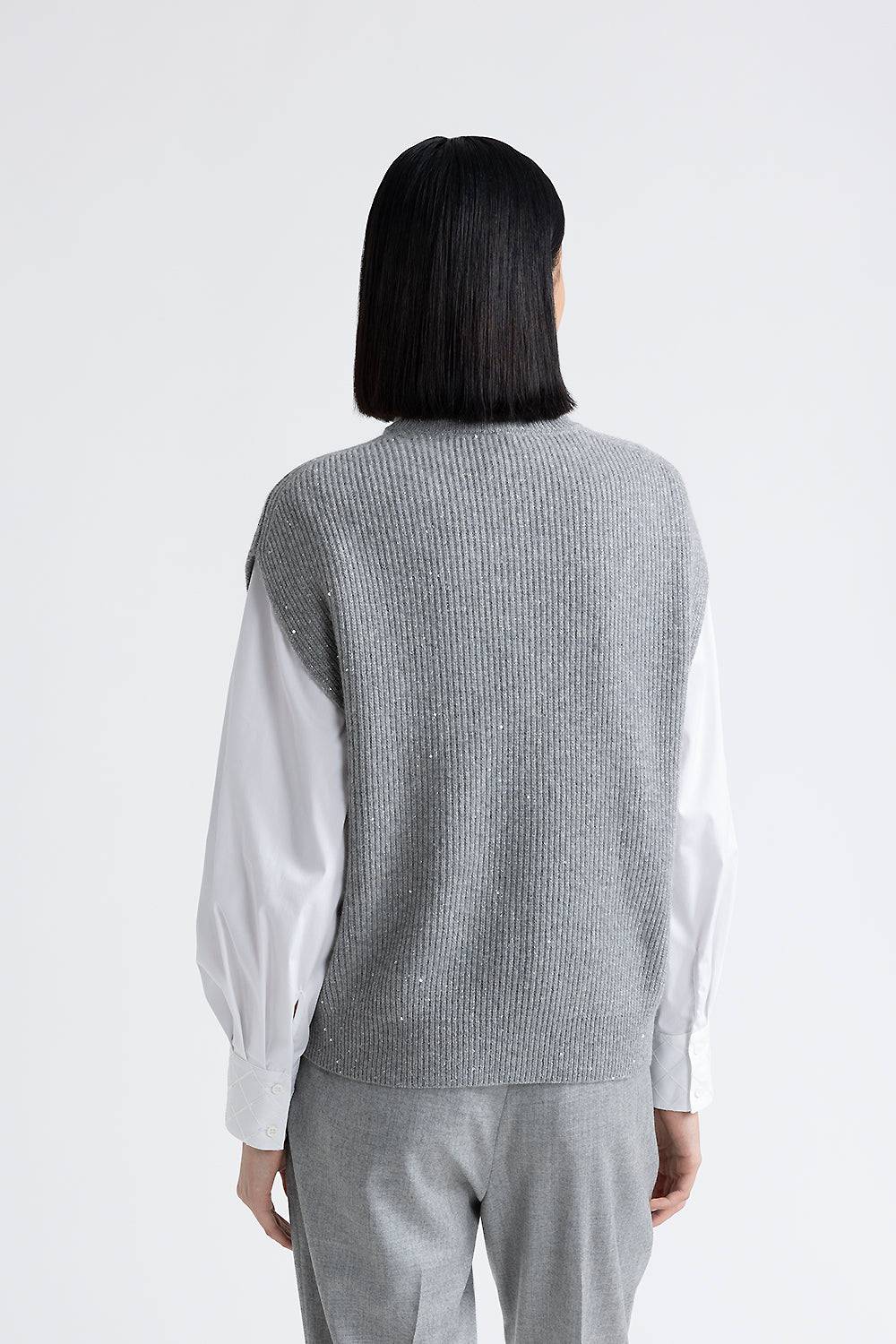 Peserico Cappa senza maniche in lana e cashmere con lurex e paillettes 50% di sconto per tempo limitato