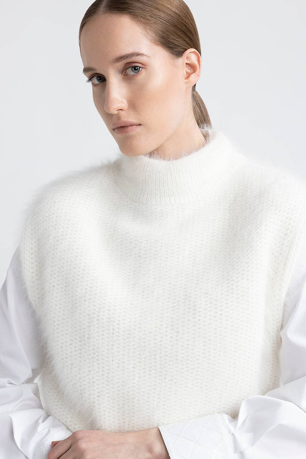 Peserico Gilet in filato di lana d'angora Sconti questo mese